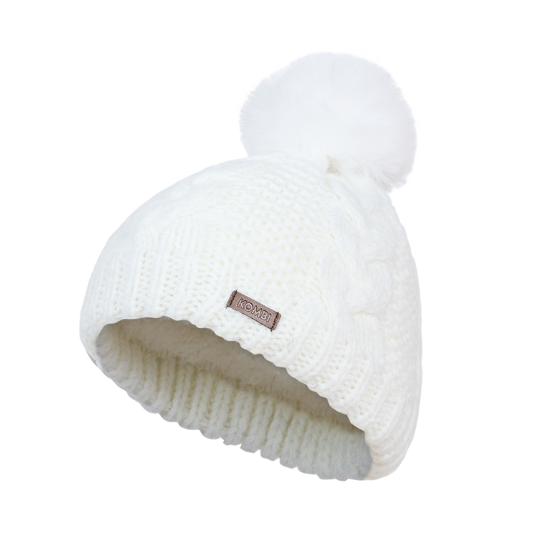 Bunny Hill Beanie – Cable Knit Fleece-Lined Hat for Children