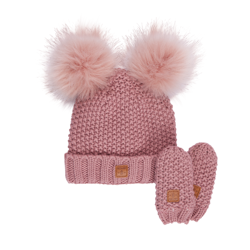 Ensemble tuque et mitaines Adorable en tricot - Bébés Ensemble tuque et mitaines Adorable en tricot - Bébés