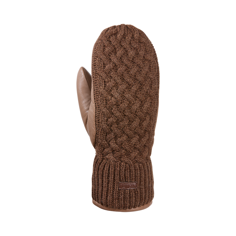 Mitaines en tricot et en cuir Ariana - Femmes Mitaines en tricot et en cuir Ariana - Femmes