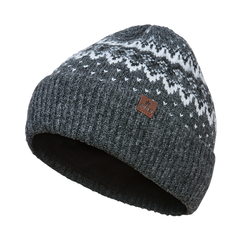 Fair Isle Beanie – Pattern Knit with Fleece Lining