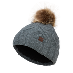 Cable Beanie – Faux Fur Pompom – Juniors