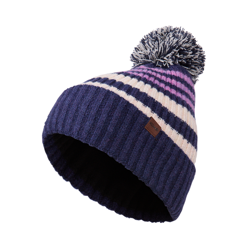 Zermatt Beanie – Fleece-Lined Striped Hat for Juniors