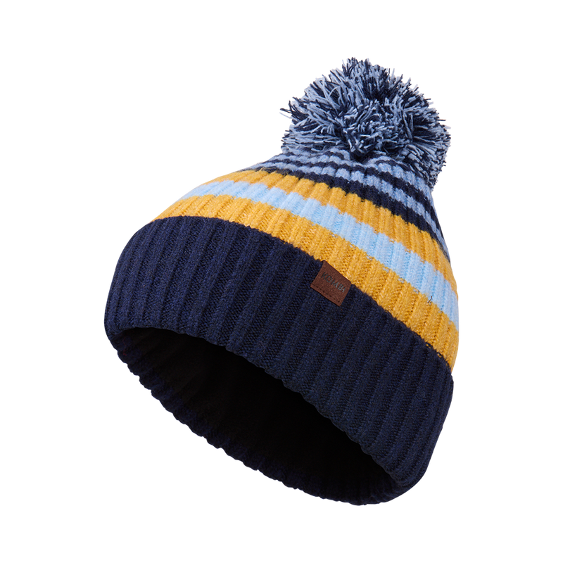 Zermatt Beanie – Fleece-Lined Striped Hat for Juniors