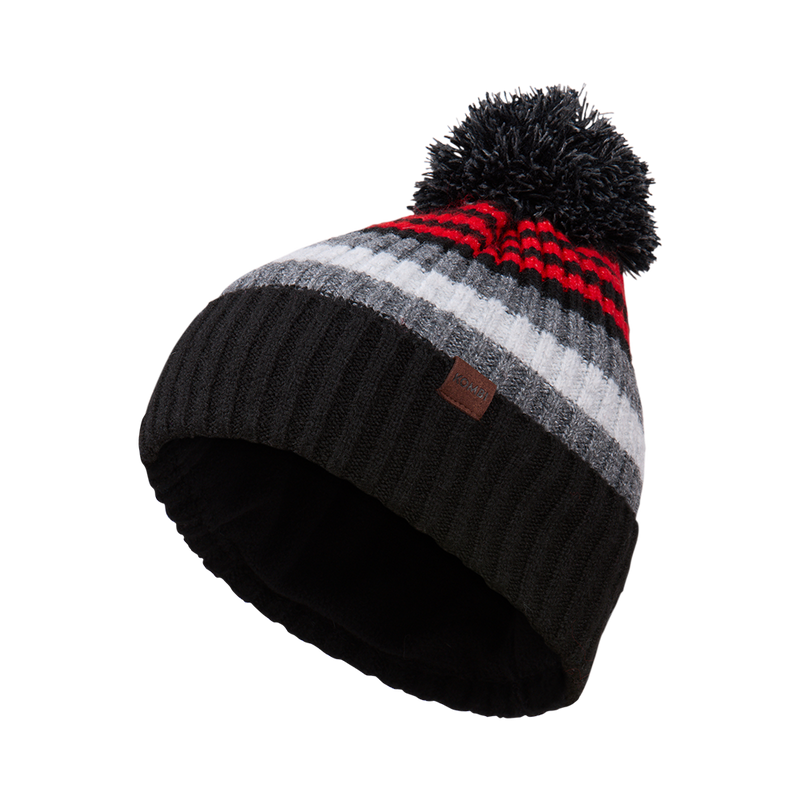 Zermatt Beanie – Fleece-Lined Striped Hat for Juniors