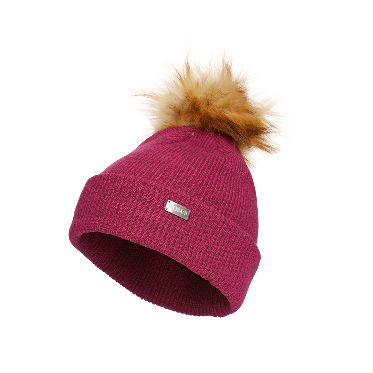 Tuque Chic à pompon en fausse fourrure - Femmes